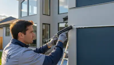 Professional caulking and sealing on Los Angeles home exterior for weather protection and durability