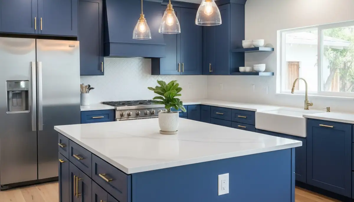 Modern kitchen cabinet refinishing in Los Angeles, CA with smooth, durable painted finishes