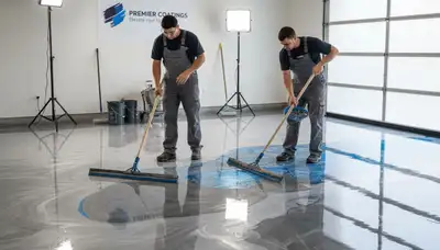 Professional epoxy floor coating installation in Los Angeles, CA garage by local painting experts