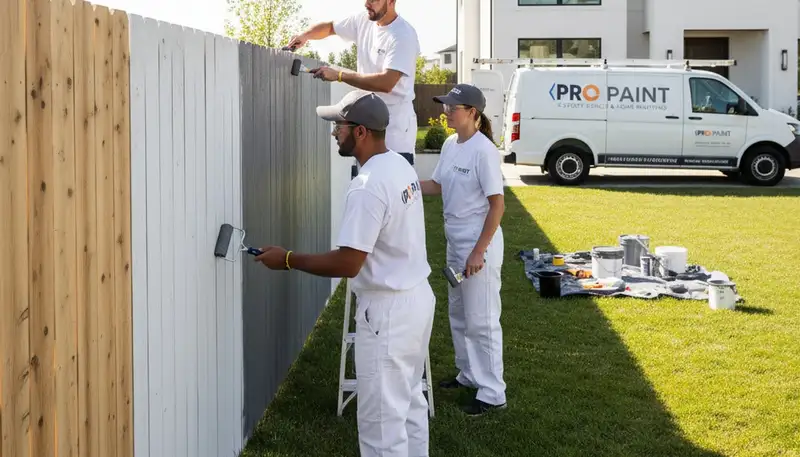 Professional fence painting in Los Angeles, CA by expert residential exterior painters