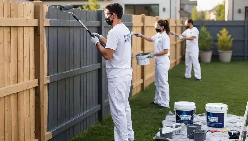 Professional fence painting in Los Angeles, CA by expert painters using durable outdoor coatings