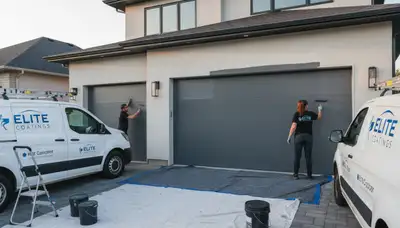 Professional garage door painting in Los Angeles, CA enhancing curb appeal and UV-resistant finish