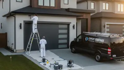 Professional garage door painting in Los Angeles CA enhancing curb appeal with durable exterior finish