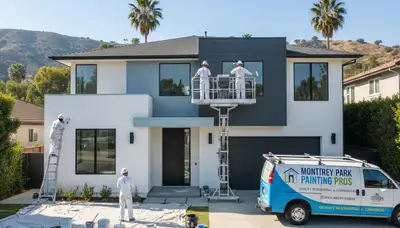 Professional house painters refreshing home exterior in Los Angeles, CA
