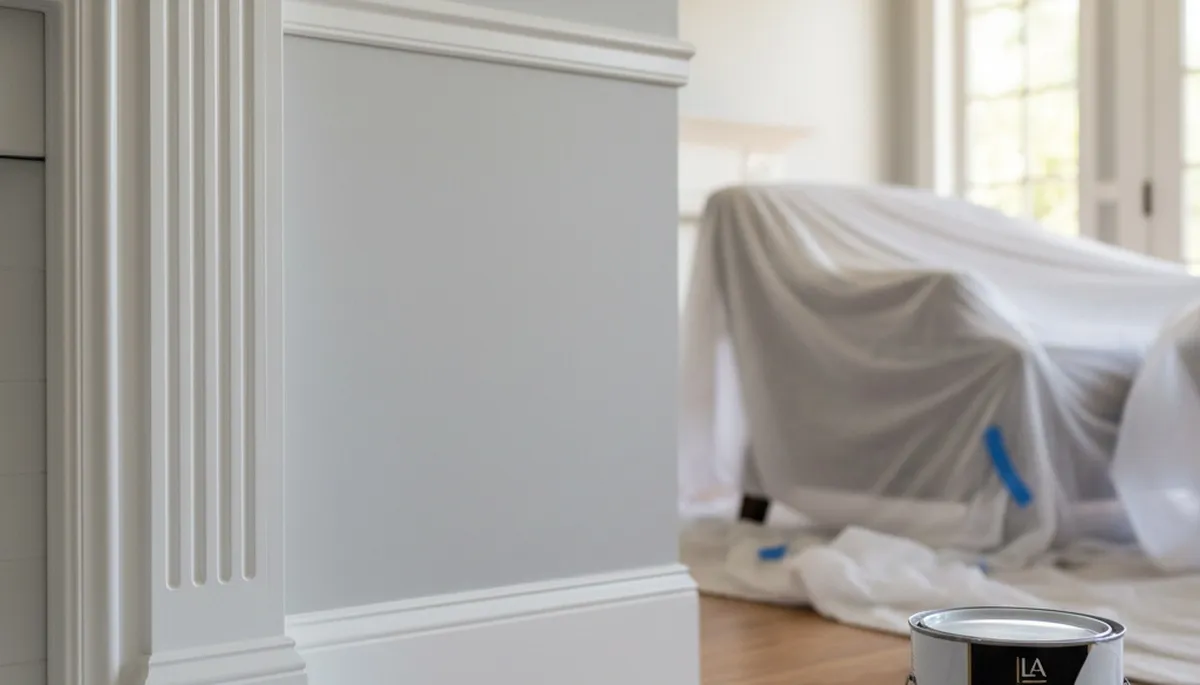 Professional interior trim painting with crisp edges in a Los Angeles, CA home by expert painters