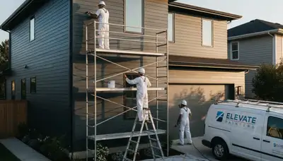 Professional siding painting on Los Angeles home exterior by expert house painters